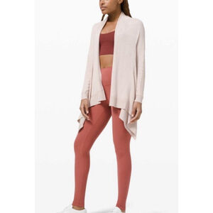 Lululemon Cashlu Cashmere Blend Knit Cardigan M/L Pink Bliss Beige Waterfall